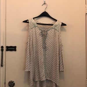 Charming Charlie’s cold shoulder blouse.